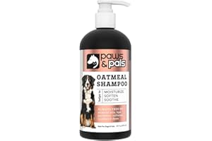 PAWS & PALS 6-in-1 Dog Shampoo and Conditioner for Itchy Skin, Made in USA - 20oz Vet Formula Natural Medicated Best for De-Shedding, Itch Relief, Smelly Odor, Dry Sensitive Skin - Dogs & Cats Oatmeal Pet Wash