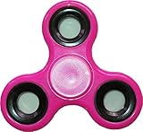 Fidget Hand Spinner Stainless Steel Bearing Bright Light Anxiety Relief Toys (Pink, No Glowing)