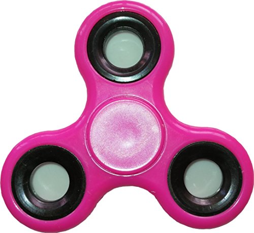 Fidget Hand Spinner Stainless Steel Bearing Bright Light Anxiety Relief Toys (Pink, No Glowing)