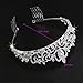 Tinksky Princess Tiara with Comb Shining Crystal Rhinestones Wedding Bridal Tiara Headband (Silver)