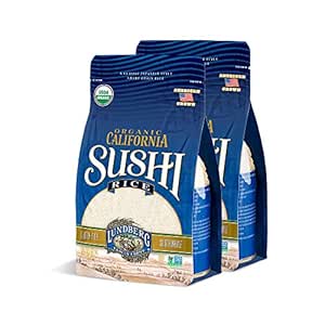 Lundberg Family Farms - Organic California Sushi Rice, Japanese Style Short Grain Rice, Perfectly Sticky, Pantry Staple, Non-GMO, Gluten-Free, USDA Certified Organic, Vegan, Kosher (32 oz, 2-Pack)