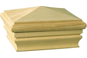 Deckorators 6X6 Newport High Pyramid Fence Pressure Treated Post Cap - Rot Resistant, Made with Treated Pine, for Outdoor Fences, Mailboxes & Decks
