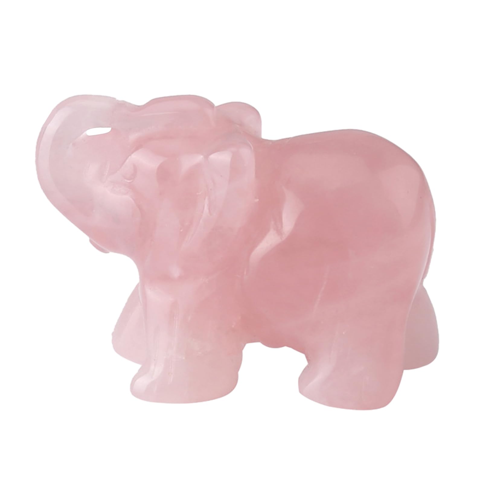 1.5" Rose Quartz Crystals Elephant Ornament, Aventurine Healing Crystal Gemstone Reiki Statue Elephant, Natural Rose Quartz Elephant Ornament Figurine, for Home Desk Decor Good Luck Gift (Pink)