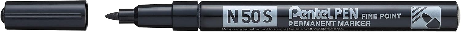 Pentel N50S Bullet Tip Permanent Marker - Black (Pack of 12), 1 count (Pack of 12)