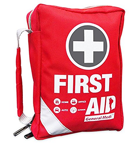 First Aid Kit - Small Compact First Aid Kit Bag(175 Piece) - Reflective Bag Design- Includes 2 x Eyewash,Instant Cold Pack,Emergency Blanket, CPR Face Mask for Travel, Home, Office, Vehicle,Camping