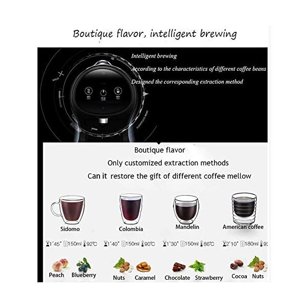 1yess Kaffeemaschine Automatische, intelligente Kapsel Haushalt Espresso Sojamilch Coffee Grinding 1600W – Bild 8
