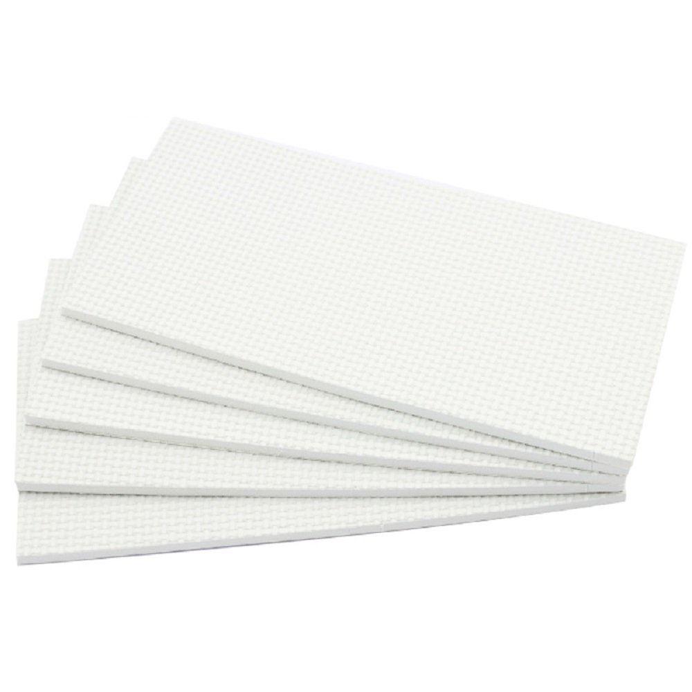 Hettich Heavy Duty Rubber Furniture Glider Sheets, White, Rectangular, 5 pcs, Self-Adhesive Protectors for Hardwood Floors, Non-Slip, Noise Dampening