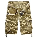Uncinba Men's Cotton Loose Fit Multi Pocket Camouflage Cargo Short Plus Size