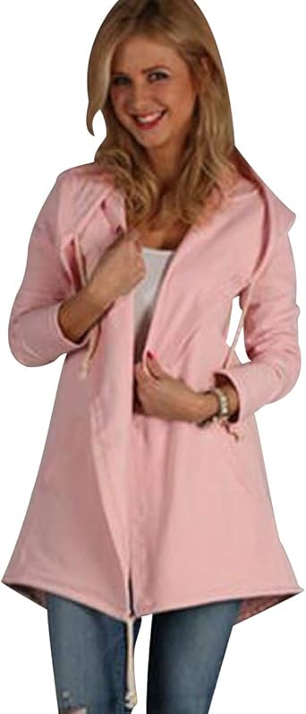 ladies longline zip up hoodie