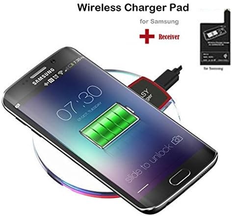 Wireless Charger QI Wireless Charging Pad for Samsung Galaxy S7/S7 Edge/S4/S5S6/S6 Edge/S6 Edge Plus/S6 Active/Note 5, Nexus 4/5/6, Nokia Lumia 920, LG Optimus Vu2, HTC 8X+ Receiver（Withe）