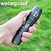5 Modes XMLT6 LED 900 Lumen Bright Tactical Portable Waterproof Zoomable Adjustable Flashlight with Rechargeable 18650 Lithium Ion Battery Charger for Outdoors Home Emergency Gift-Giving (2-pack)
