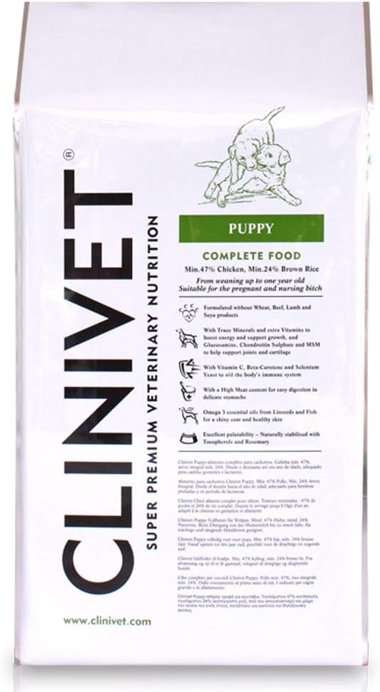 ClinivetPuppy Super Premium Natural Hypoallergenic Complete Dry Dog Food - Rich in Protein and Vitamins, 1.5kg