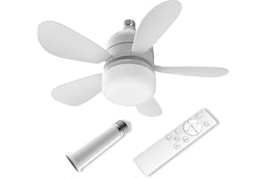 YIIZON Socket Fan Light Warm Light Ceiling Fans with Lights and Remote 1000 Lumens with Light Replacement for Light Bulb Ceiling Fan for Bedroom, Kitchen,