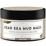 Calily Life Organic Dead Sea Mud Mask - Organic Deep Skin Cleanser - Face and Body Treatment - Eliminates Acne, Wrinkles, Cellulite - Cleanses Pores, Rejuvenates Skin for Youthful Glow