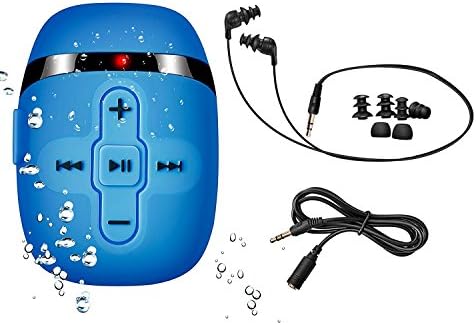 8GB waterproof MP3 player for swimming with short cord headphones, one more audio extension cord for sort of sports,Shuffle feature