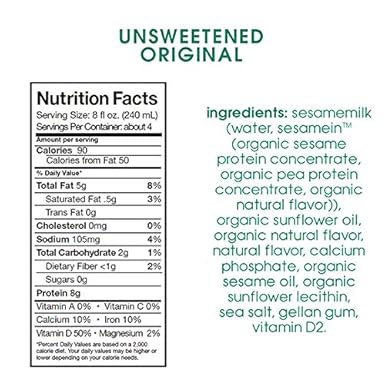 Hope & Sesame - Leche orgánica sin edulcorar, 1 litro ...