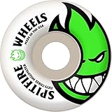Spitfire Bighead 53mm White W Green Skate Wheels