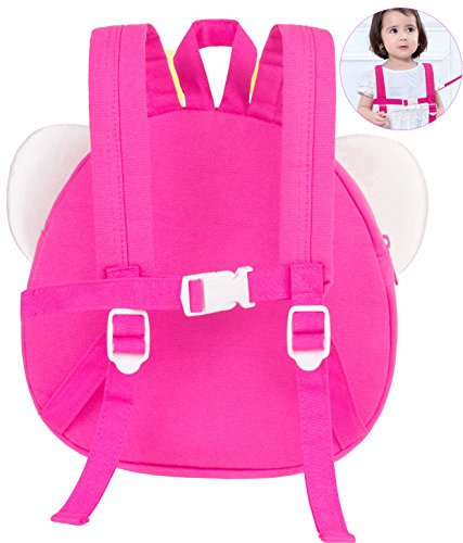 Volens Toddler Backpack Kids Preschool Backpack for Girls with Safety Leash,Pink