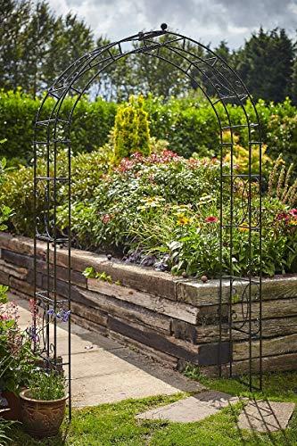 Samuel ALEXANDER Tom Chambers Heavy Duty Black Metal Steel Heritage 223cm x 142cm Garden Flower Rose Arch