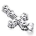 MENDINO Mens Biker Heavy Large Cross Stainless Steel Pendant Necklace with 22 inches Chain