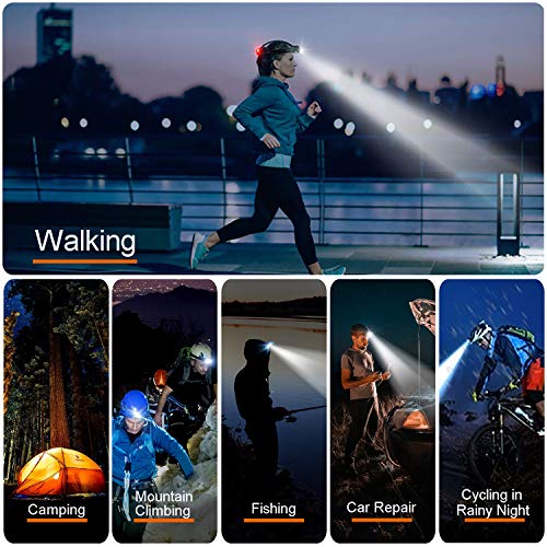 Headlamp,6000 Lumens Super Brightest Rechargeable headlamp,4 Modes Head