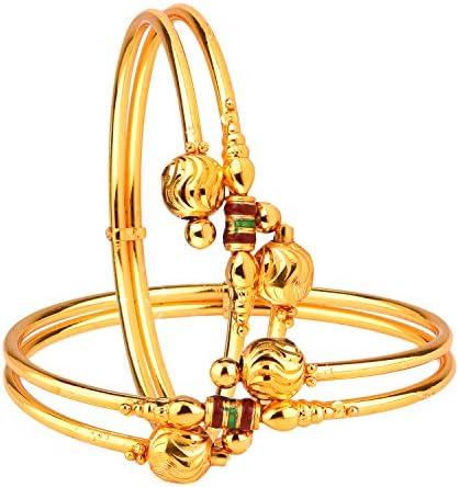KENNICE Traditional Glod Plated Designer Bangles Jewellery for Women & Girls