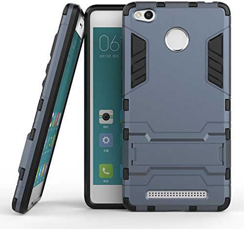 SDO™ Hybrid Armor with Kick Stand Version 2.0 Back Cover Case for Xiaomi Redmi 3S Prime/Redmi 3S Pro with Fingerprint Cutout (Power Blue)