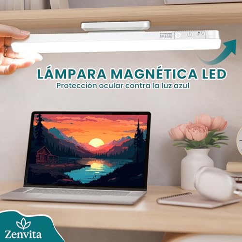 ZenVita LED Wardrobe Light with Remote Control - 2 x 30 cm Magnetic Rechargeable USB 3 Colour Modes Dimmable Interior Light for Wardrobe, Kitchen, Stairs and Home - 5W