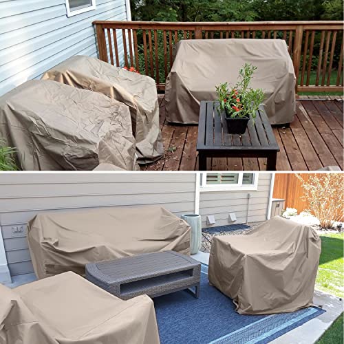 SunPatio Outdoor Sofa Cover, Waterproof Oversized Couch Cover with Seam