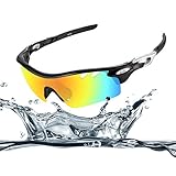 Ewin E11 Polarized Sports Sunglasses with 4 Interchangeable Lenses for Men Women Golf Baseball Volleyball Fishing Cycling Driving Running Glasses