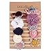 NCMAMA Baby Girl Headbands with Bows Nylon Elastic Hair Bands for Newborn Infant Toddler Multicolor Floral Baby Hair Accessories Set of 10Pcs (Multicolor-02)