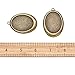 Beadthoven 10pcs Oval Vintage Tibetan Style Alloy Pendant Cabochon Bezel Settings Fit Oval Tray: 40x30mm Jewelry Making Necklace Accessories (Nickel Free, Antique Bronze)