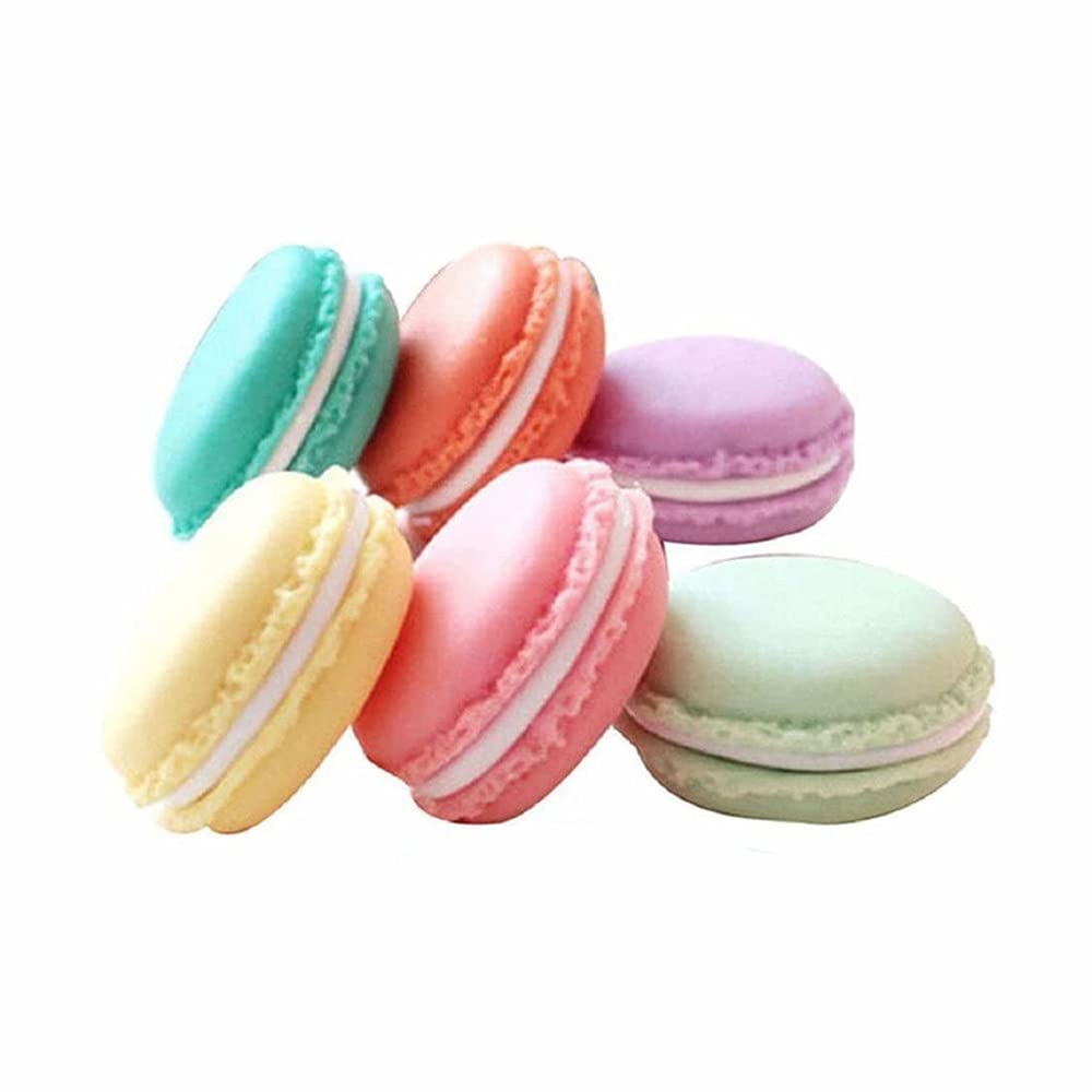 LATRAT Set of 6 Mini Macaroon Shaped Storage Boxes for Jewellery and Cosmetics, Small Macaron Storage Box, Set of 6 Colourful