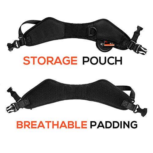 waka Camera Neck Strap with Quick Release, Safety Tether and Underarm Strap, Adjustable Camera Shoulder Sling Strap for Nikon Canon Sony Fuji DSLR Camera, Black - Thumbnail 3