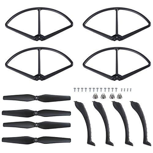 Holy Stone HS300 RC Drone Quadcopter Spare Parts Crash Pack (1 Blade Set + 1 Propeller Guard Set + 1 Landing Gear Set+ Screws)