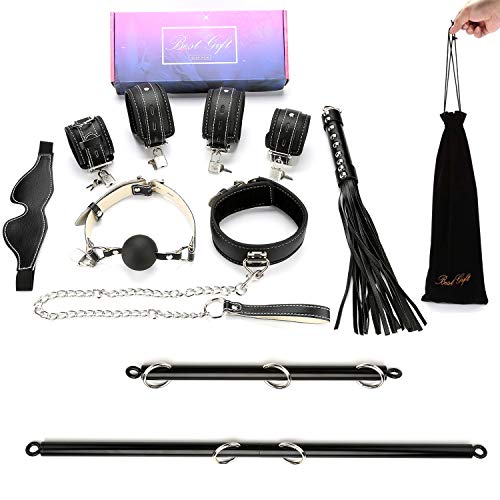 2pcs Black Expandable Spreader Bar with 14pcs Adjustable Straps Kit for Home Gyms Yoga (Black Kit)