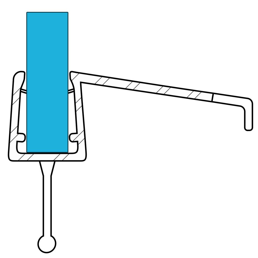 VARIOSAN Shower Seal 10858, 100 cm, for 6-8 mm Glass Thickness, S3, Transparent