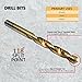 99 Pieces Twist Drill Bit Set Titanium HSS 4241, 135° Tip High Speed Steel, Size from 1/16