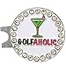 Giggle Golf Bling Golf Ball Marker with A Standard Magnetic Hat Clip | Great Gift for Women (Golfaholic)