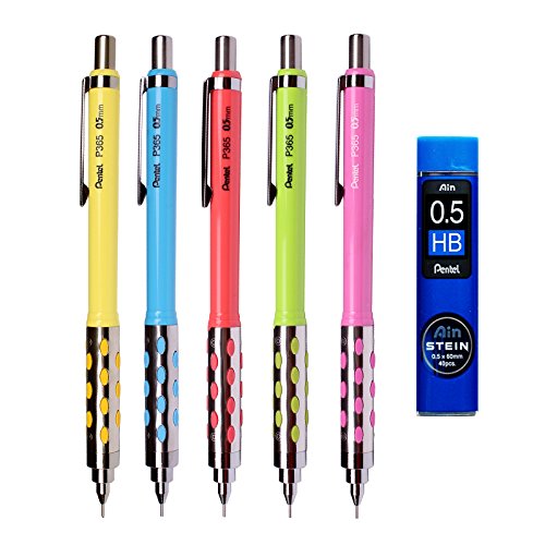Pentel Automatic Mechanical Pencil P365-spx 0.5mm Anti-slip Grip Metal (Pack of 5 Pencil)