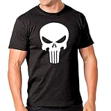 The Punisher Movie Logo Mens T-Shirt XL Black + Collar shirt stay Included