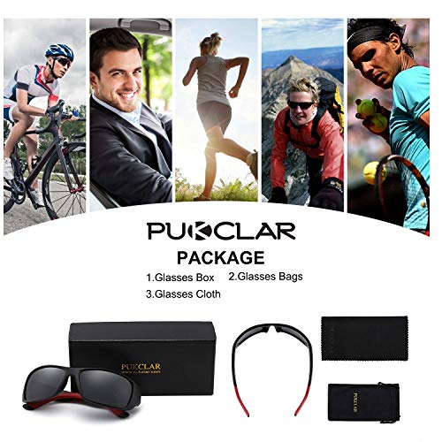 PUKCLAR Polarized Sports Sunglasses for Men and Women - Lightweight TR90 Frame, UV400 Protection, Ideal for Driving, Running, Cycling & Golf