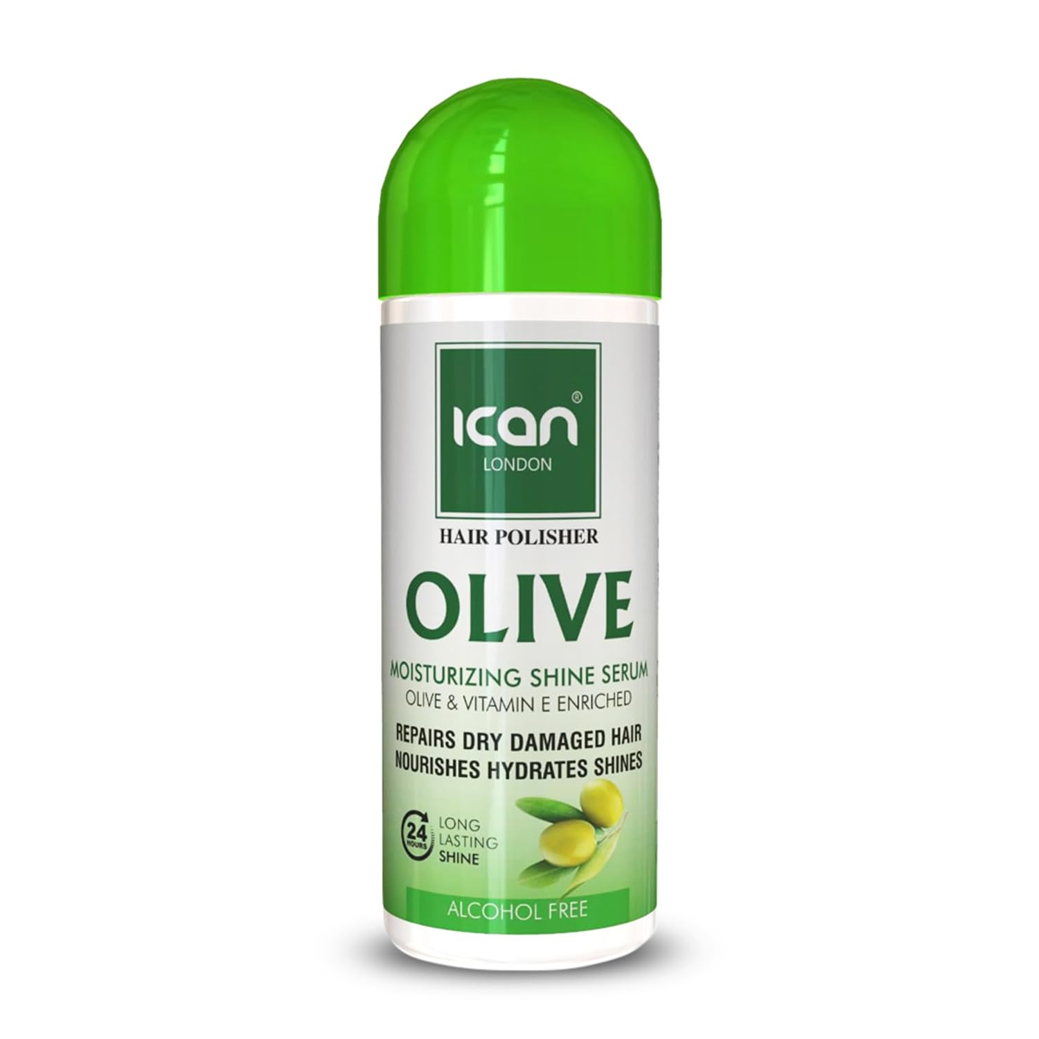 ican London Hair Polisher Olive Moisturizing Shine Serum Alcohol Free 207ml