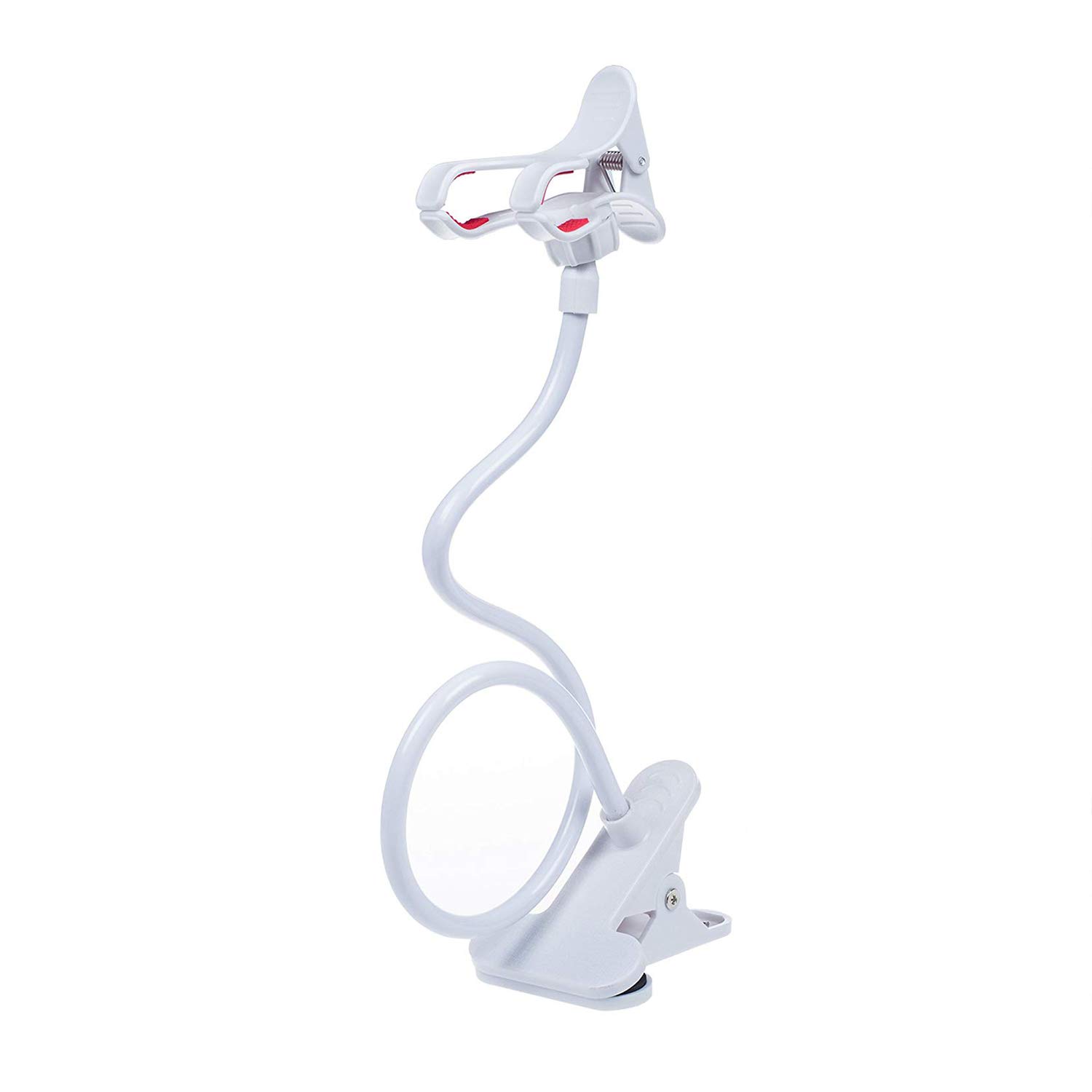Photo 1 of ITART Cell Phone Holder,Universal Bedside Phone Stand,Lazy Bracket,Flexible Long Arms Clip Mount for iPhone X Samsung Galaxy in Bedroom Office Desk-White