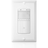 ECOELER Motion Sensor Dimmer Light Switch, Single Pole PIR Occupancy Sensor | Occupancy &amp; Vacancy Modes Selectable, PIR Infrared Motion Activated with Dimmer, Neutral Wire Required, Wall Plate Included