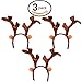3 Reindeer Pack Deluxe Plush Christmas Reindeer Antlers (Feels Real to The Touch) by Bottles N Bags