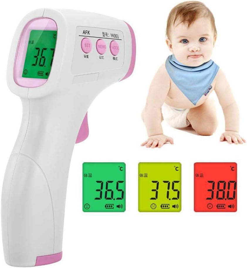 Infrared Thermometer Baby Forehead Digital No-contact Thermometers Body Temporal Basal Temperature Measurement Tool for Fever Kids Children Adults Infants (Pink)