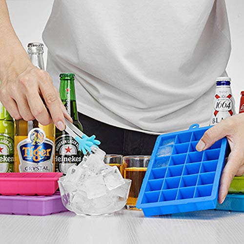 image for Rosoz Ice Cube Trays 2 Pack,Silicone Ice Tray with Removable Lid Easy-