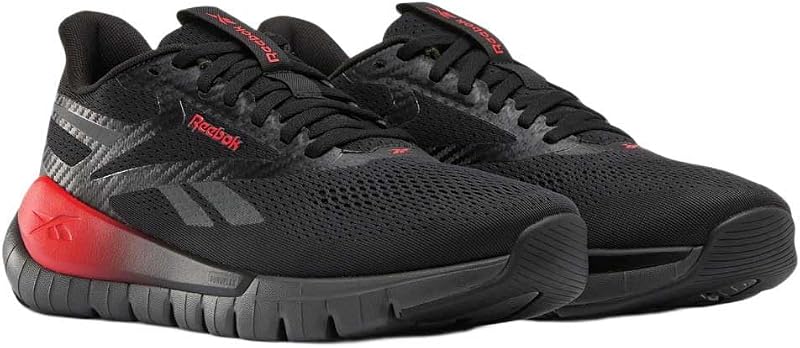 Zapatillas Unisex Flex Trainer, Color Negro/Gris/Rojo Deportivo, Talla 43 EU