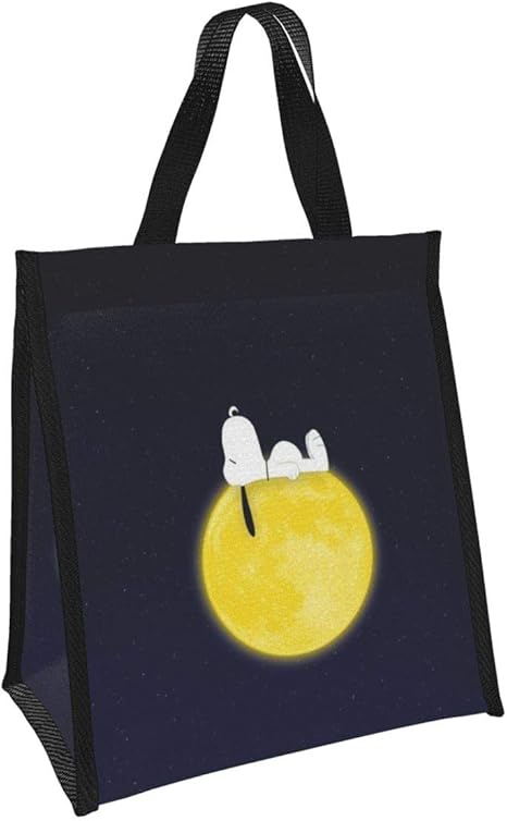 Amazon スヌーピー Snoopy ランチバッグ 保温バッグ 保冷バッグ 防水弁当バッグ 防水ランチトート 食品収納 ファスナーあり 巾着袋 手提げ弁当袋 スポーツ キャンプ オフィス ピクニックに大活躍 オックスフォード生地 防水 保冷 保温 食品収納 お弁当袋 大容量弁当袋